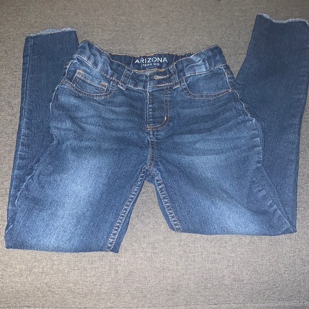 Girls jeggings with frayed hem - so cute!